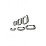 TRIO DE BRINCOS ARGOLAS FINAS HELLEN RÓDIO BRANCO