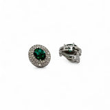 BRINCO PRESSÃO VERDE ESMERALDA NATHALIA RÓDIO BRANCO