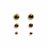 TRIO DE BRINCOS MEIA ESFERA LUIZA DOURADO