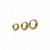 TRIO DE BRINCOS ARGOLAS LUMA DOURADO