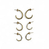 TRIO DE BRINCOS ARGOLAS JÉSSICA DOURADO