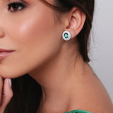 BRINCO PRESSÃO VERDE ESMERALDA NATHALIA RÓDIO BRANCO