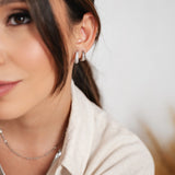 BRINCO ARGOLA ARIANE RÓDIO BRANCO