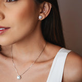 CONJUNTO COLAR E BRINCO BRENDA RÓDIO BRANCO