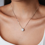 CONJUNTO COLAR E BRINCO BRENDA RÓDIO BRANCO