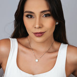 CONJUNTO COLAR E BRINCO BRENDA RÓDIO BRANCO