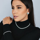 BRINCO PRESSÃO VERDE TURMALINA CLAÚDIA RÓDIO BRANCO