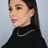 BRINCO PRESSÃO AZUL TIFFANY IASMIN RÓDIO BRANCO