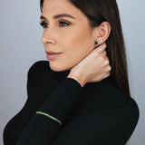 BRINCO GOTA VERDE ESMERALDA VIVIANE DOURADO