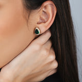 BRINCO GOTA VERDE ESMERALDA VIVIANE DOURADO