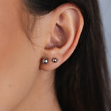 TRIO DE BRINCOS ESFERAS REGINA RÓDIO BRANCO