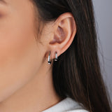 TRIO DE BRINCOS ARGOLAS CLÉO RÓDIO BRANCO