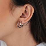 TRIO DE BRINCOS ARGOLAS DIAS RÓDIO BRANCO