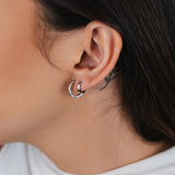 TRIO DE BRINCOS ARGOLAS DIAS RÓDIO BRANCO