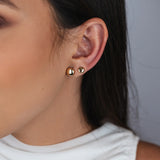 TRIO DE BRINCOS MEIA ESFERA LUIZA DOURADO