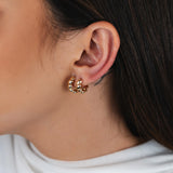 TRIO DE BRINCOS ARGOLAS TRANÇADAS DIRLENE DOURADO