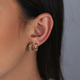 TRIO DE BRINCOS ARGOLAS TRANÇADAS DIRLENE DOURADO