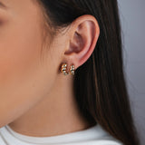 TRIO DE BRINCOS ARGOLAS TRANÇADAS DIRLENE DOURADO