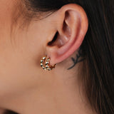 TRIO DE BRINCOS ARGOLAS TRANÇADAS DIRLENE DOURADO