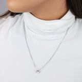 CONJUNTO COLAR E BRINCO SABRINA RÓDIO BRANCO