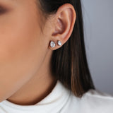 CONJUNTO COLAR E BRINCO MARINA RÓDIO BRANCO