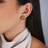 TRIO DE BRINCOS ARGOLAS LISAS CLARA DOURADO