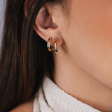 TRIO DE BRINCOS ARGOLAS LISAS CLARA DOURADO