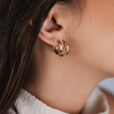 TRIO DE BRINCOS ARGOLAS LISAS CLARA DOURADO