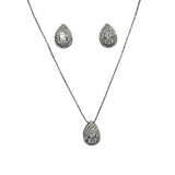 CONJUNTO COLAR E BRINCO MILA RÓDIO BRANCO