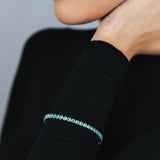 PULSEIRA RIVIERA VERDE TURMALINA RÓDIO BRANCO